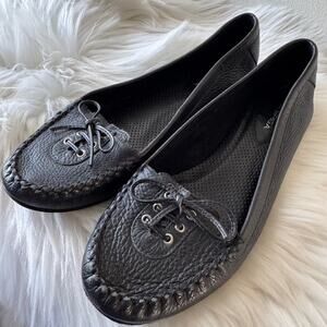 Via Spiga black moccasin flats size 8